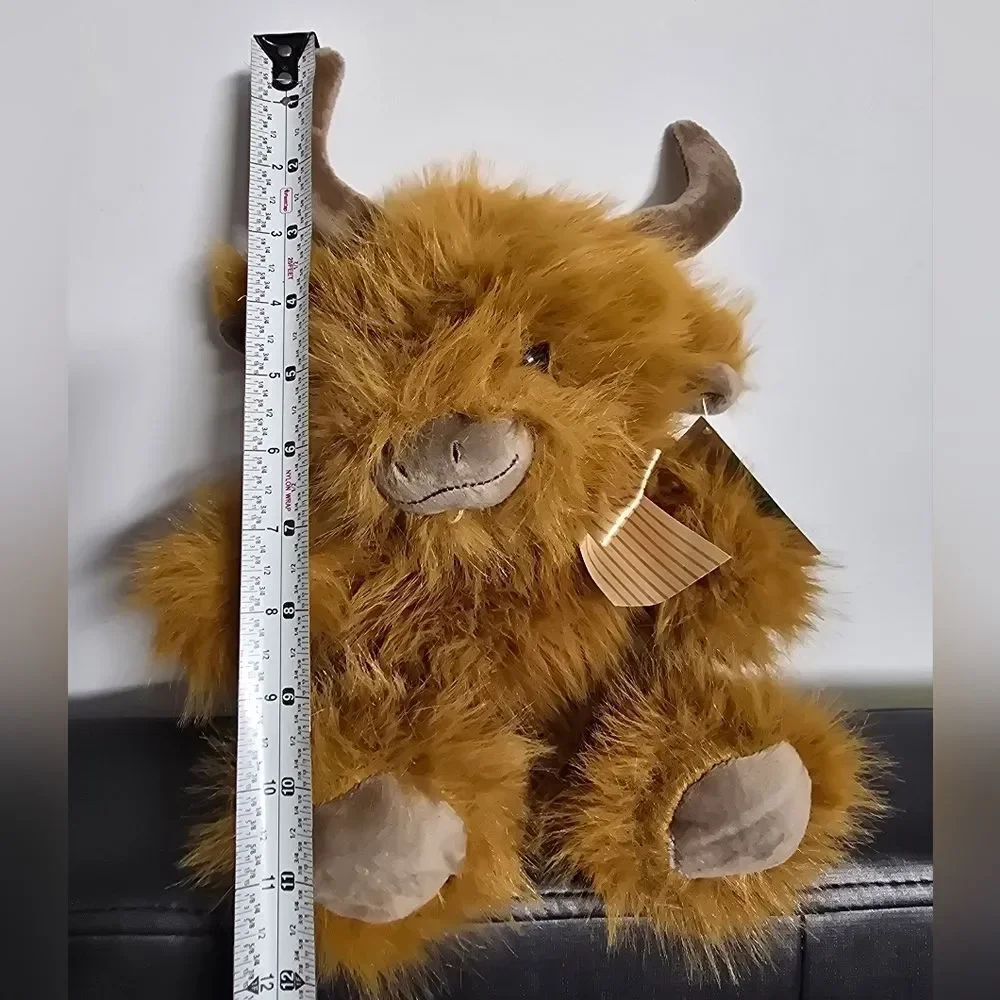 NWT Plush Highland Cow Stuffed Animal – Brown Furry Cuddle Toy